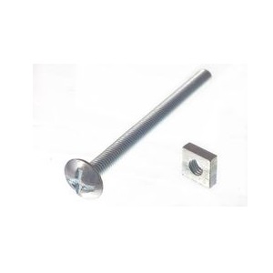 Roofing Bolt c/w Nut, Mild Steel, Zinc Plated